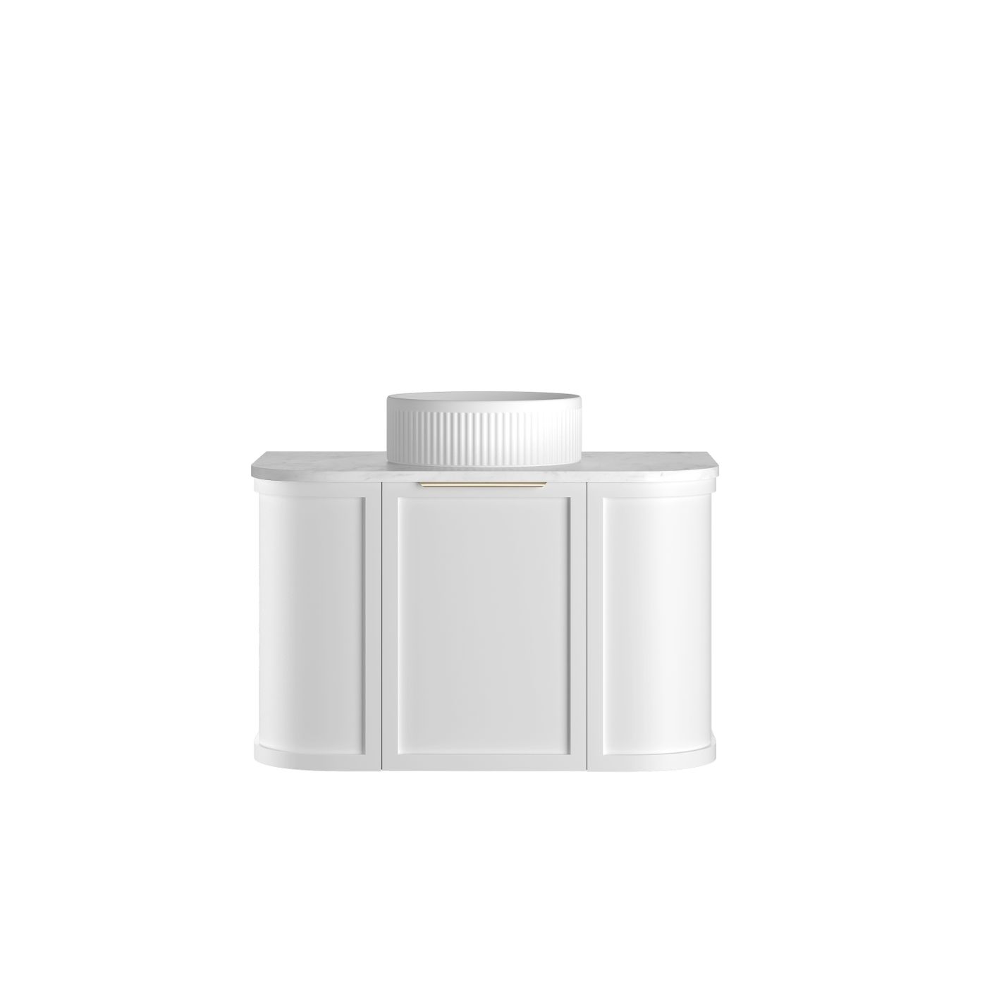 Hampshire 750mm Satin White Wall Hung Curve Vanity (12TH & NTH Only)
