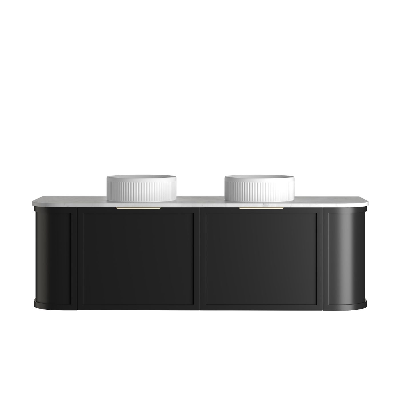 Hampshire 1500mm Satin Black Wall Hung Curve Vanity