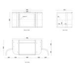 Hampshire 900mm Satin Black Wall Hung Curve Vanity