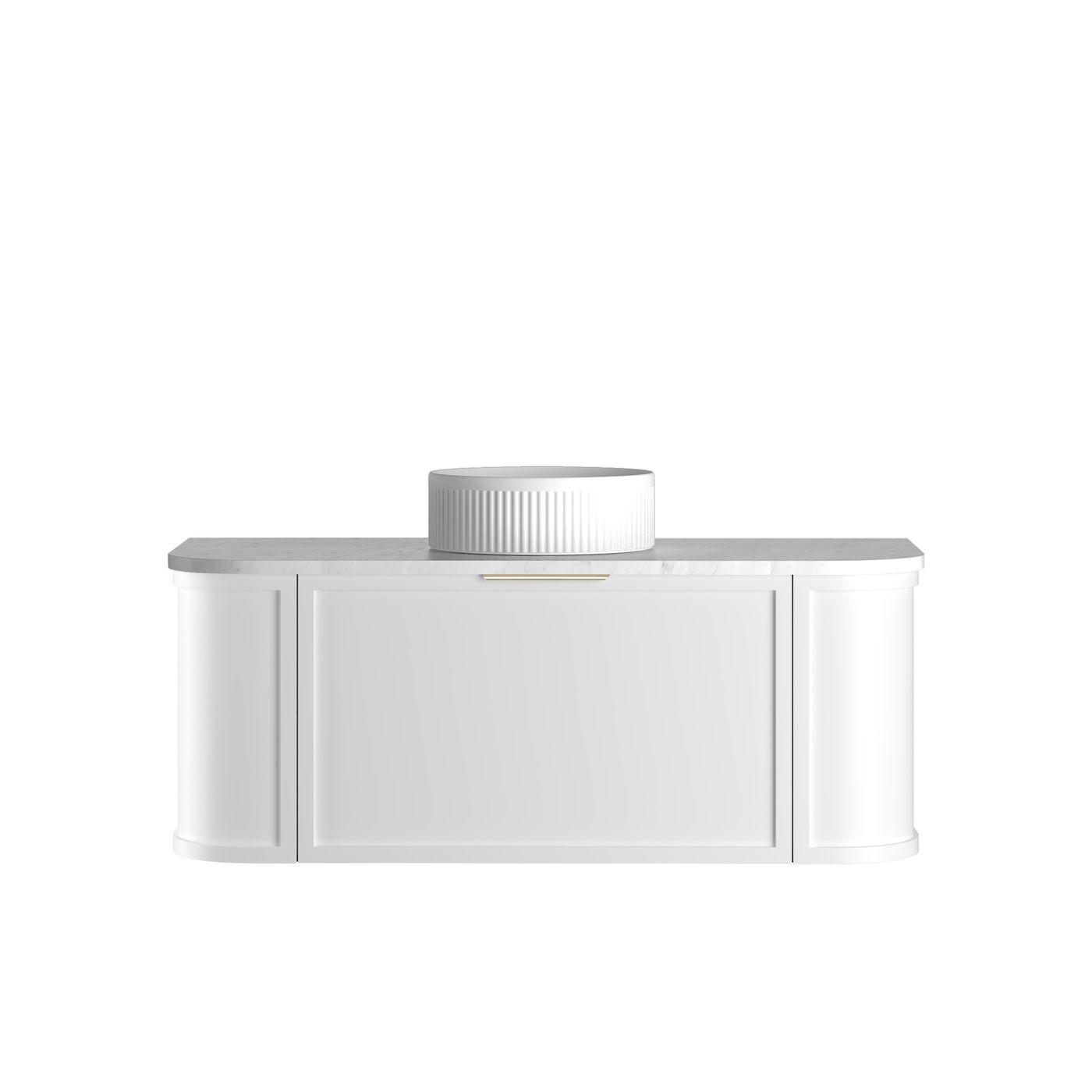 Hampshire 1200mm Satin White Wall Hung Curve Vanity