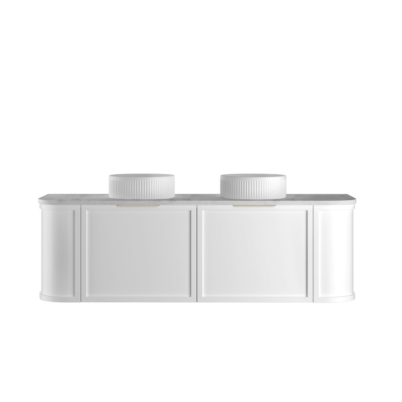 Hampshire 1500mm Satin White Wall Hung Curve Vanity