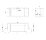 Hampshire 1200mm Satin White Wall Hung Curve Vanity - finish and profile close-up (23 of 24)