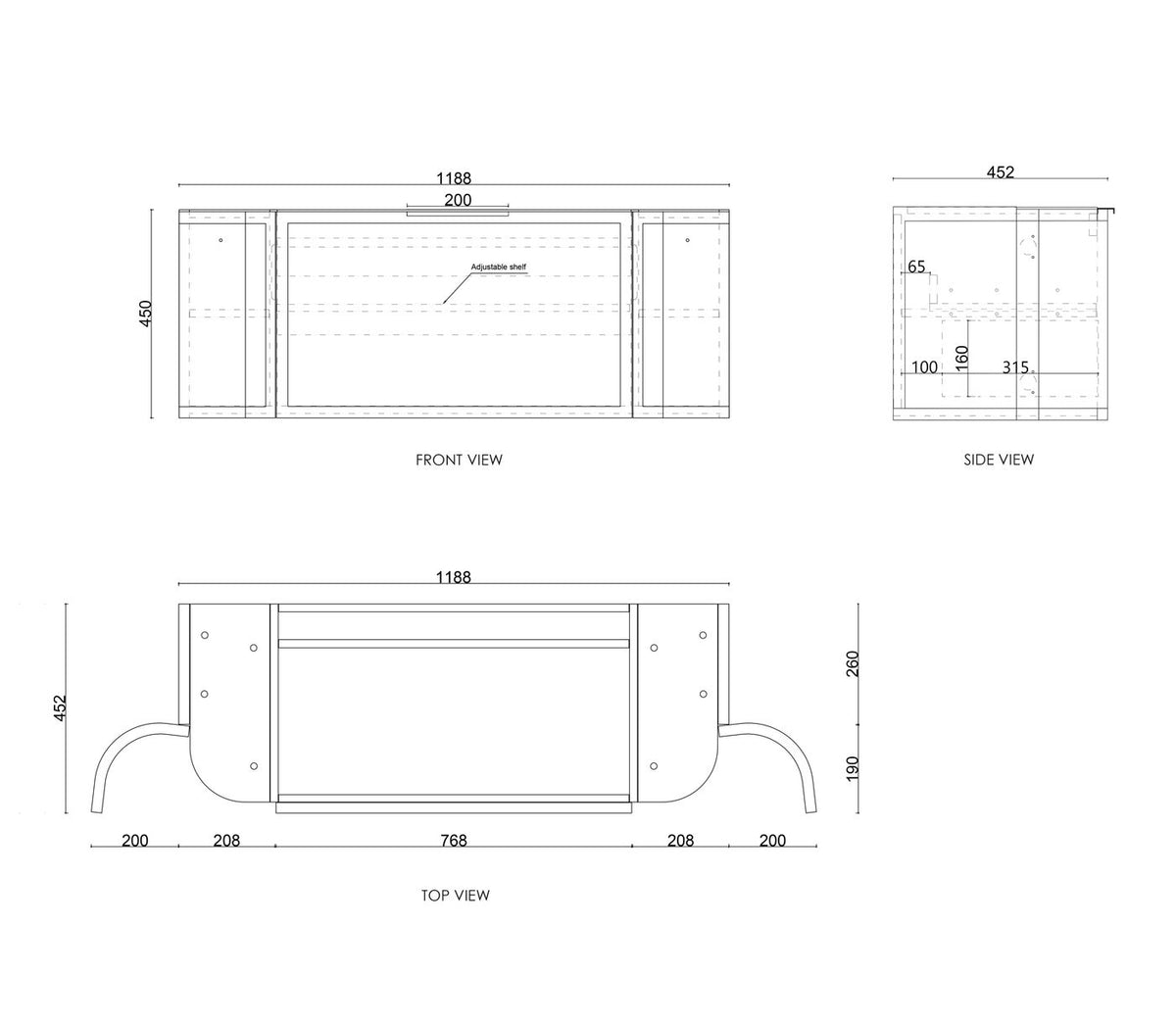 Hampshire 1200mm Satin White Wall Hung Curve Vanity - finish and profile close-up (23 of 24)