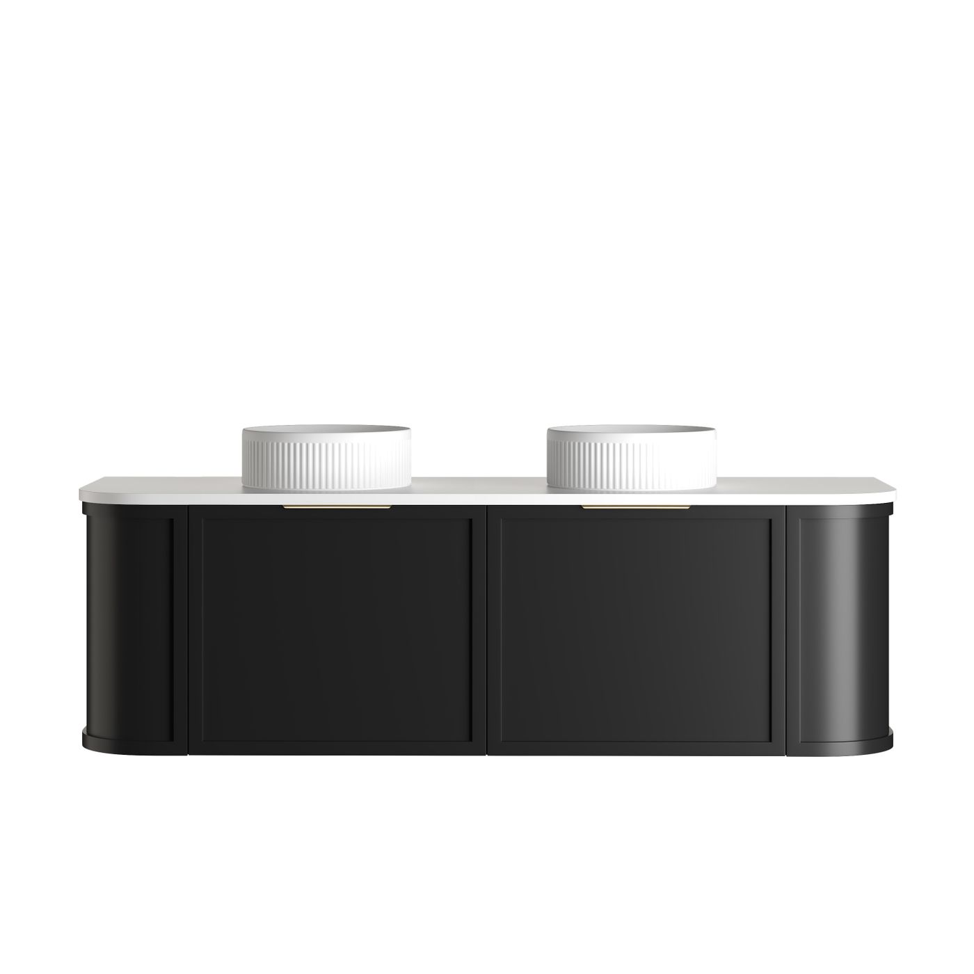Hampshire 1500mm Satin Black Wall Hung Curve Vanity