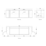 Hampshire 1500mm Satin White Wall Hung Curve Vanity