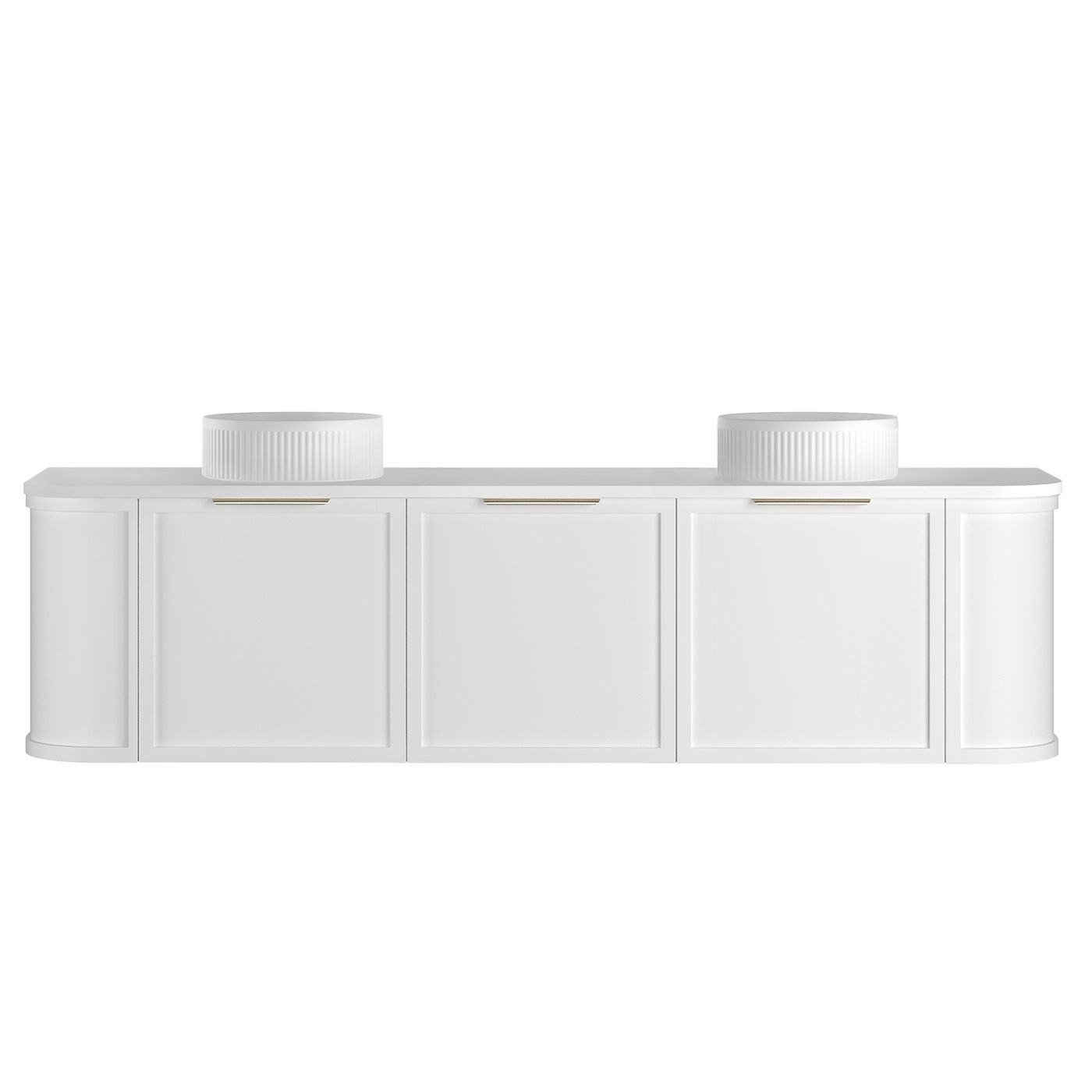 Hampshire 1800mm Satin White Wall Hung Curve Vanity