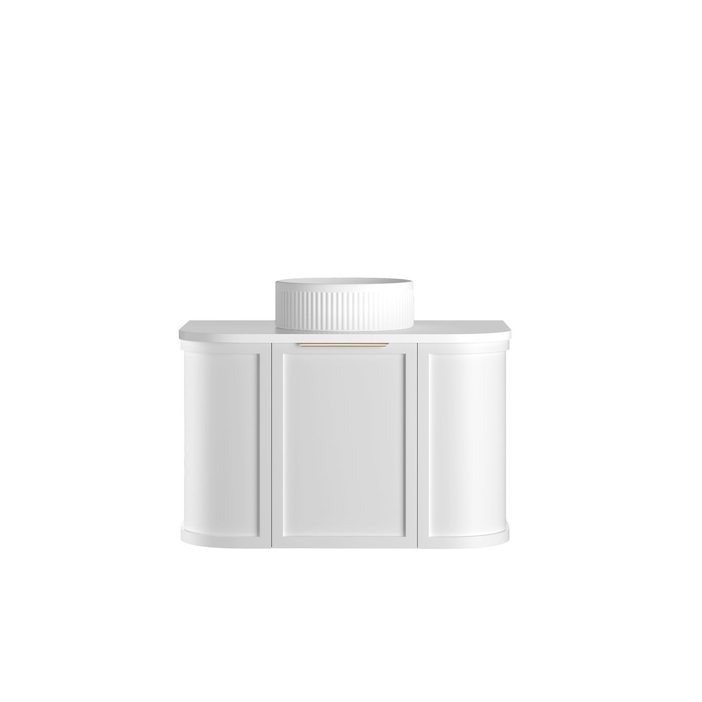Hampshire 750mm Satin White Wall Hung Curve Vanity (12TH & NTH Only)