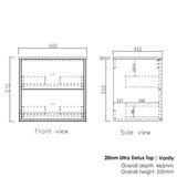 Boston 600mm Light Grey Wall Hung Vanity