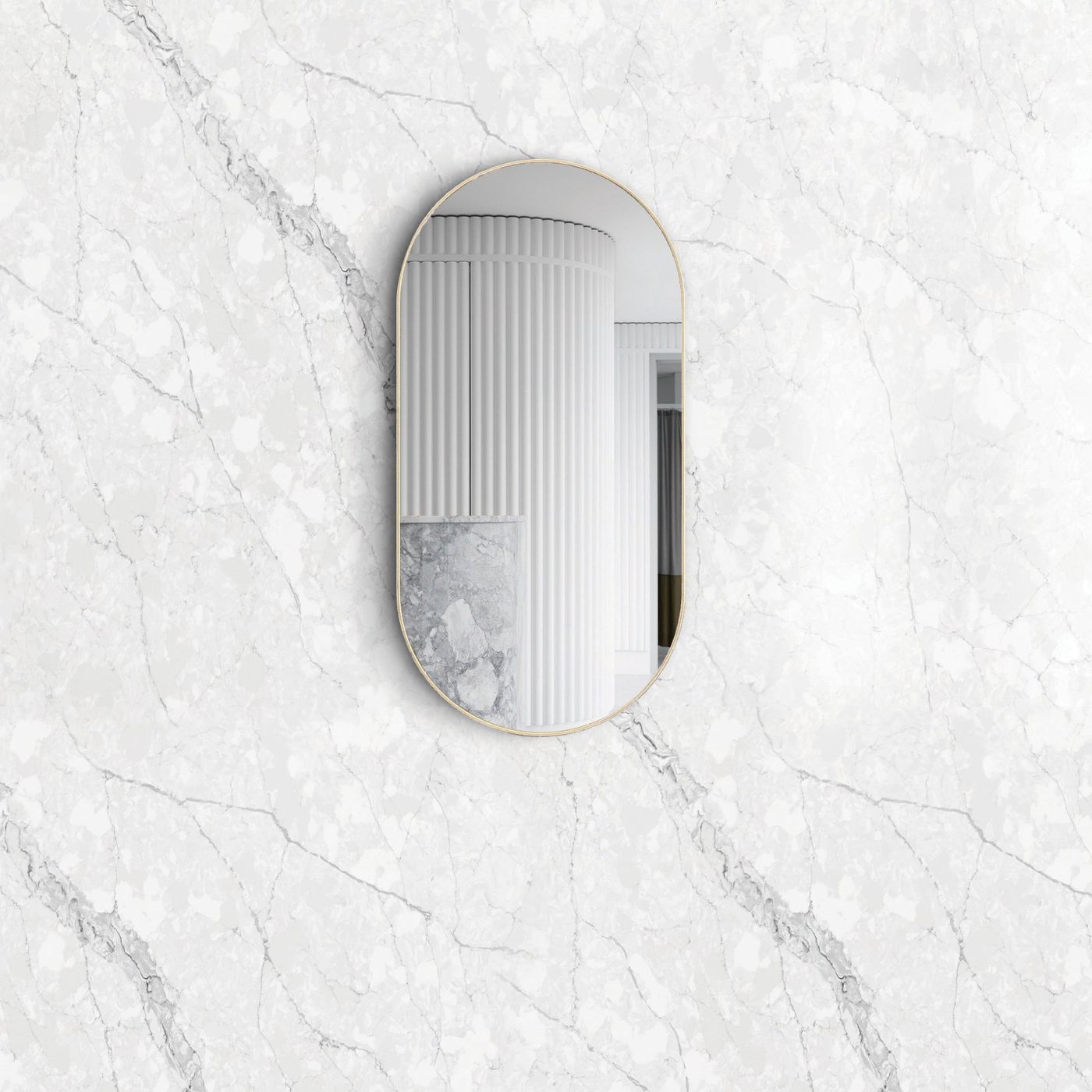 Noosa 900(H)x450(W) Gold Metal Frame Tuffi Mirror