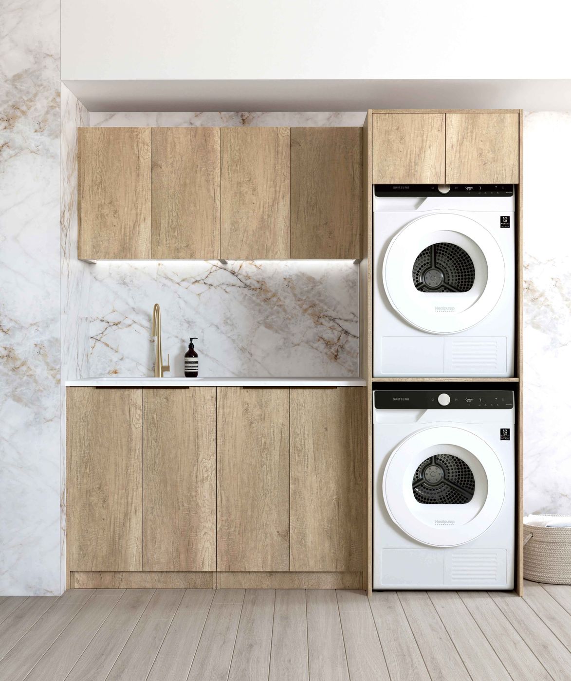 Byron/Bondi Natural Oak Laundry Kit 1960x600x2100