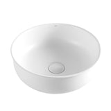 Bronte Round 390x390x130 Matte White Basin - front view