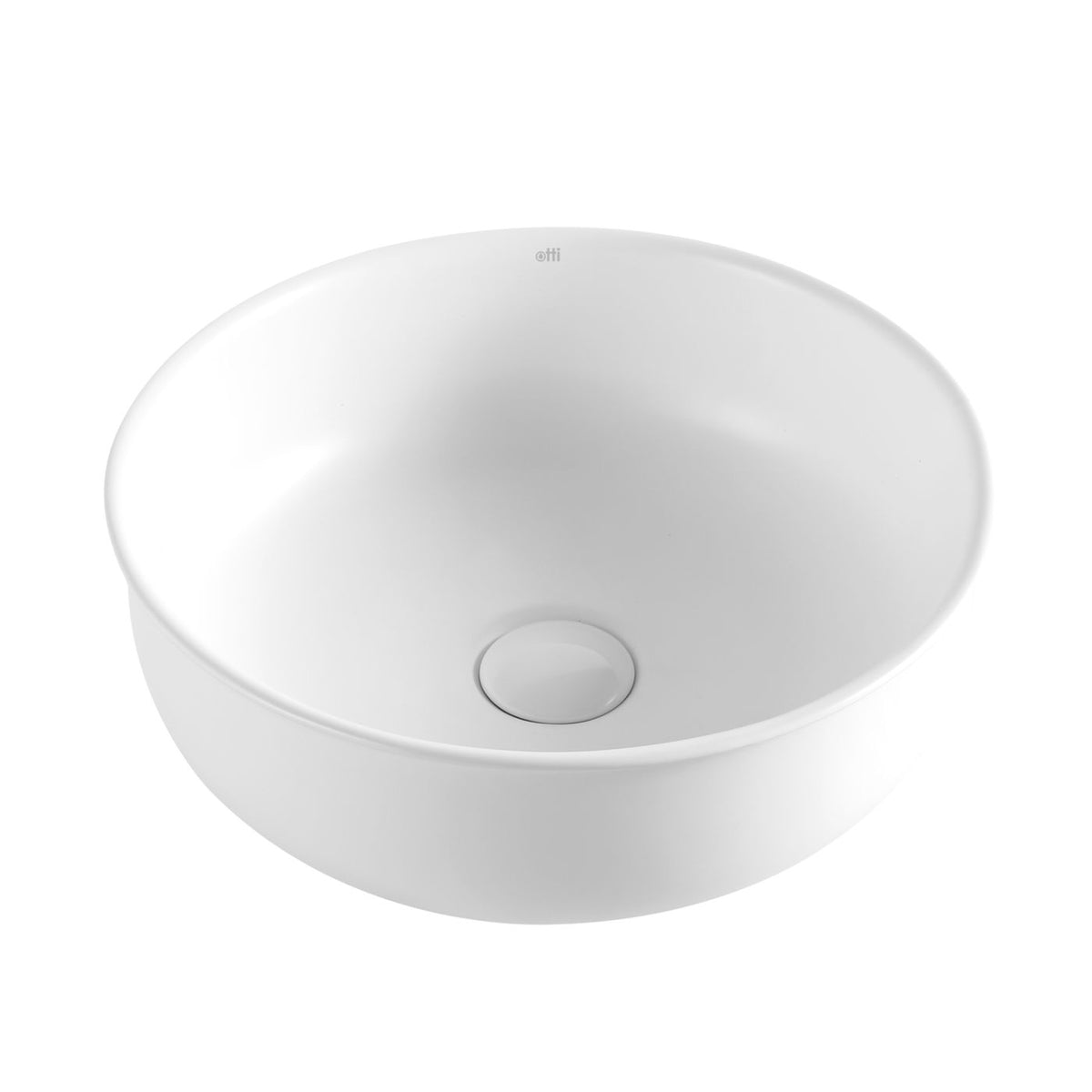 Bronte Round 390x390x130 Matte White Basin - front view