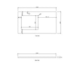 Laundry 1060mm Natural Carrara White Marble Top - Left Bowl 12TH
