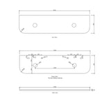 Bondi 1800x460x20 Solid Surface Cloudy Carrara Top