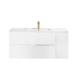Noosa Fluted 1200mm Satin White Wall Hung Vanity