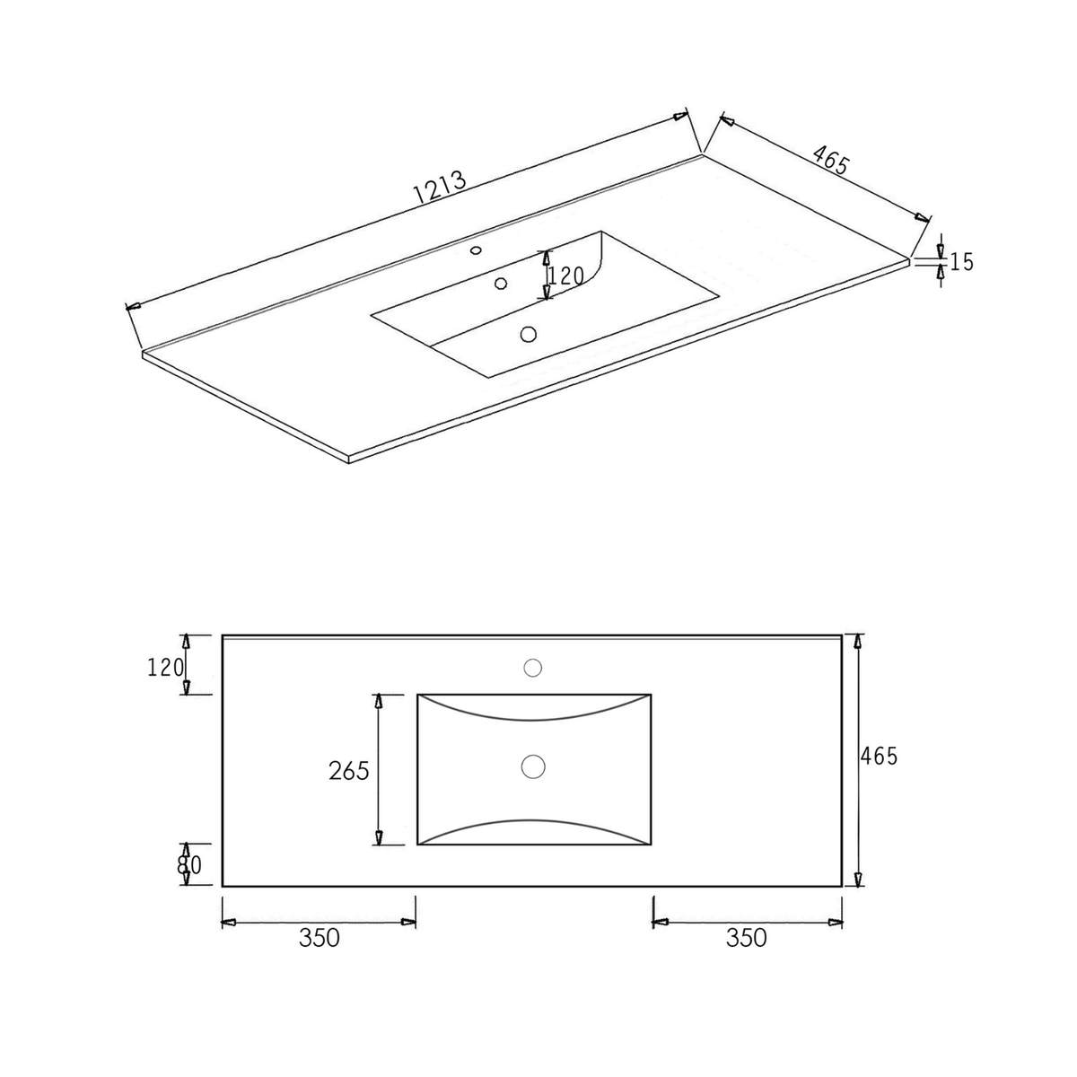 Otti Noosa Vanity 1200mm Single Basin