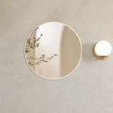 London 700mm White Metal Frame Tuffi Mirror - front view