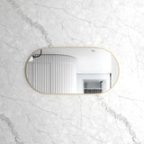 Noosa 1200(W)x600(H) Gold Metal Frame Tuffi Mirror- Install Horizontal or Vertical