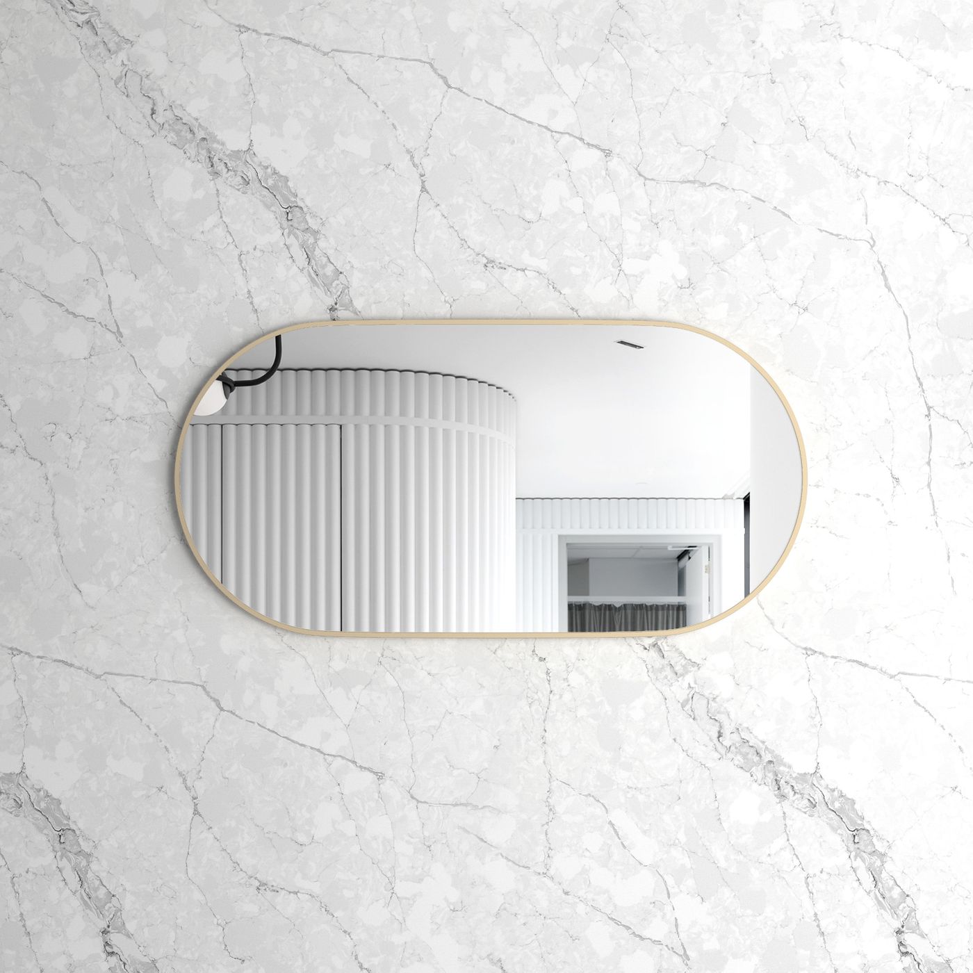 Noosa 1200(W)x600(H) Gold Metal Frame Tuffi Mirror- Install Horizontal or Vertical