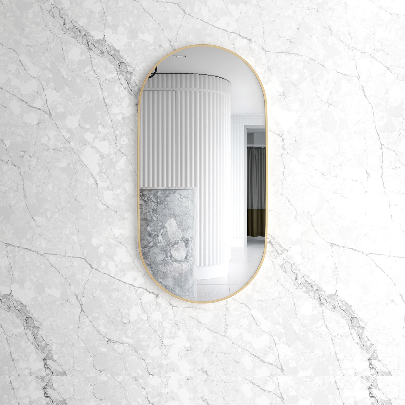 Noosa 1200(W)x600(H) Gold Metal Frame Tuffi Mirror- Install Horizontal or Vertical