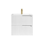 Noosa Fluted 600mm Satin White Wall Hung Vanity
