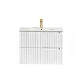 Noosa Fluted 750mm Satin White Wall Hung Vanity
