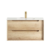 Byron 900mm Natural Oak Wall Hung Vanity