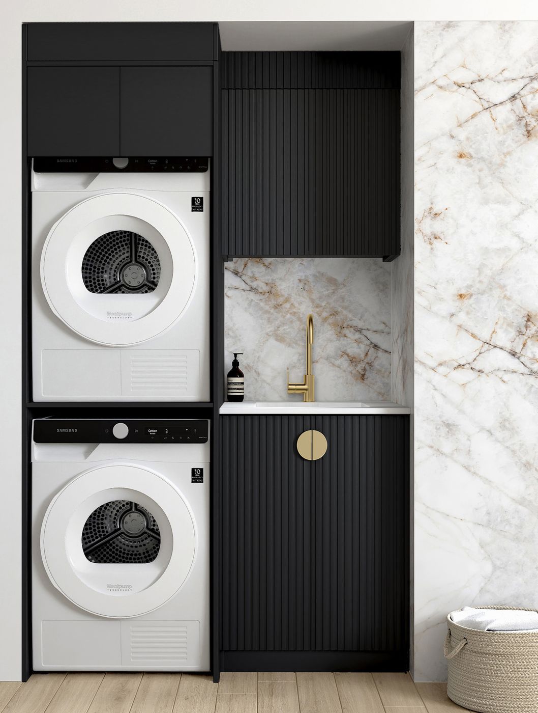 Marlo Black Laundry Kit 1305x600x2100