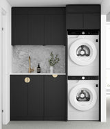 Marlo Fluted Black Laundry Kit 1715x600x2100