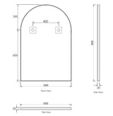 Archie 900(H)x600(W) White Metal Framed Tuffi Mirror
