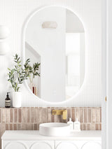 LED Noosa 900(H)x600(W) Frameless Tuffi Mirror - Install Horizontal or Vertical - front view