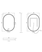 LED Noosa 900(H)x600(W) White Metal Frame Tuffi Mirror- Install Horizontal or Vertical