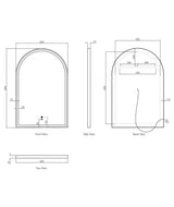 LED Archie 900(H)x600(W) White Metal Frame Tuffi Mirror