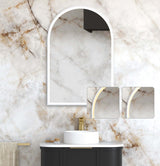 LED Archie 900(H)x600(W) White Metal Frame Tuffi Mirror