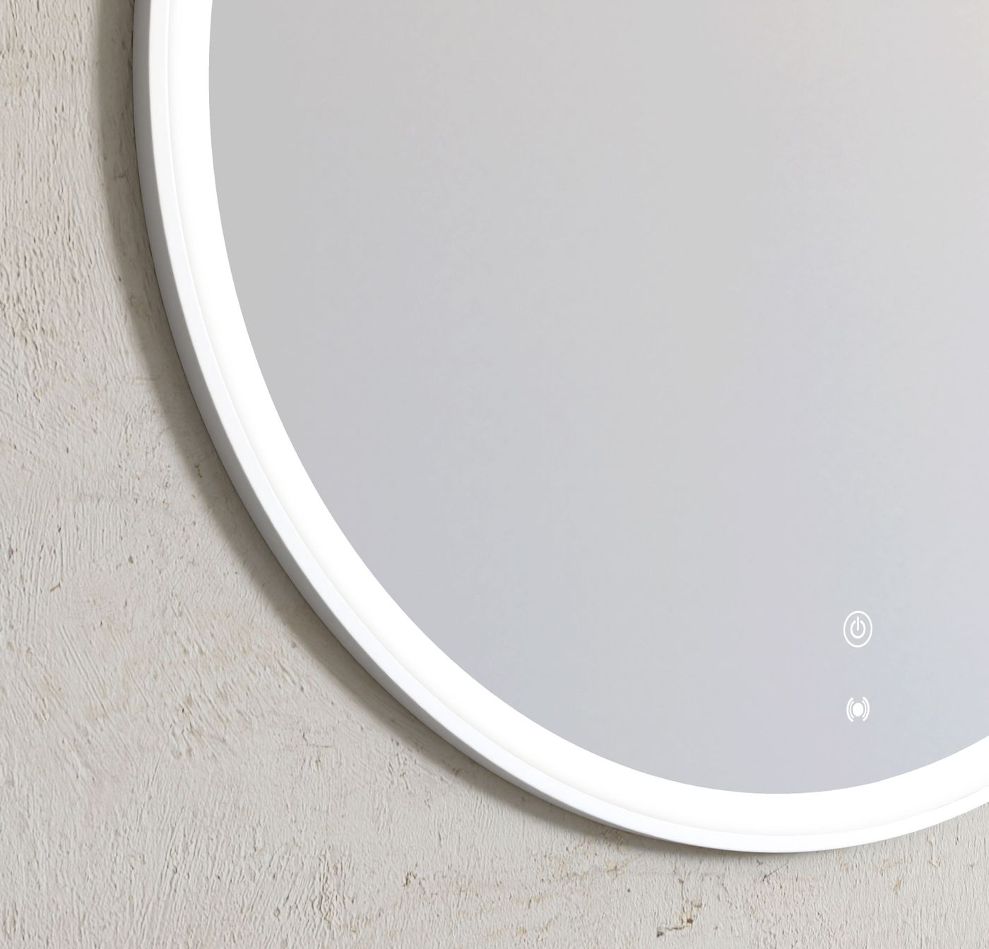 LED Bondi 800mm White Metal Frame Tuffi Mirror
