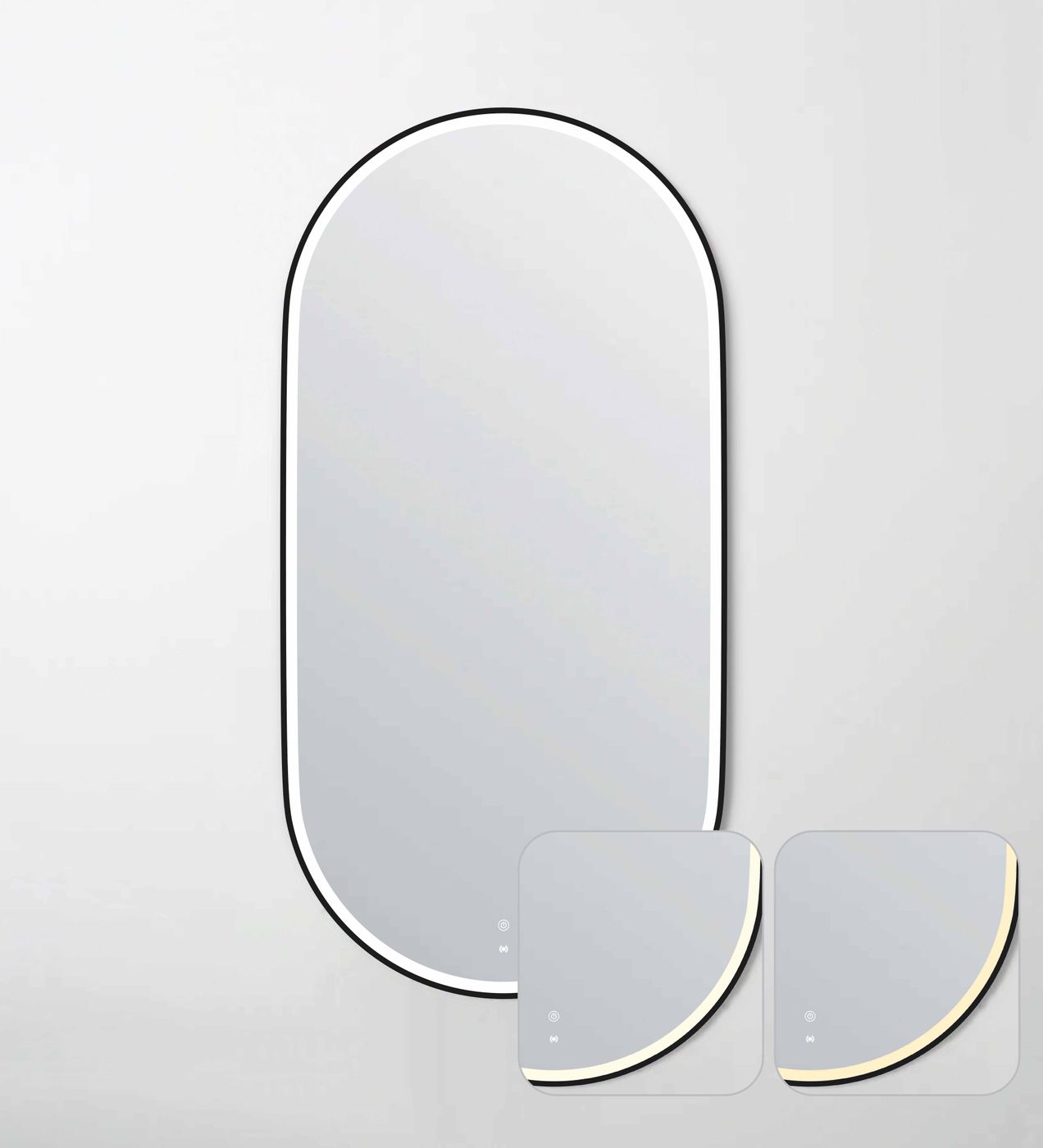 LED Noosa 1500(W)x750(H) Black Metal Frame Tuffi Mirror- Install Horizontal or Vertical