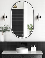 LED Noosa 1200(W)x750(H) Black Metal Frame Tuffi Mirror- Install Horizontal or Vertical
