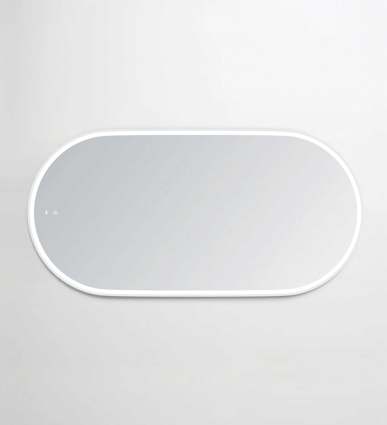 LED Noosa 1500(W)x750(H) White Metal Frame Tuffi Mirror- Install Horizontal or Vertical