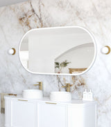 LED Noosa 1500(W)x750(H) White Metal Frame Tuffi Mirror- Install Horizontal or Vertical
