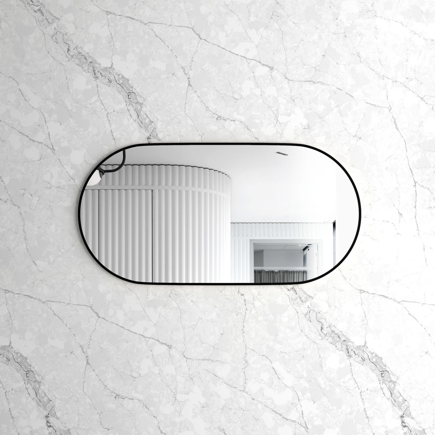 Noosa 1200(W)x600(H) Black Metal Frame Tuffi Mirror- Install Horizontal or Vertical