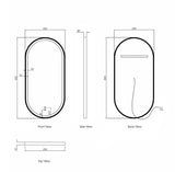 LED Noosa 900(H)x450(W) Black Metal Frame Tuffi Mirror