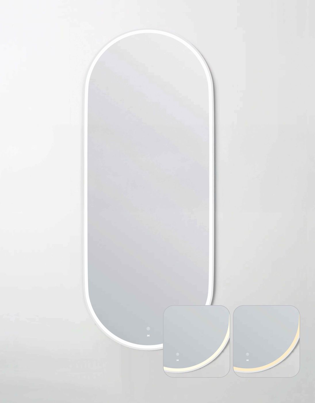 LED Noosa 1800(W)x750(H) White Metal Frame Mirror- Install Horizontal or Vertical