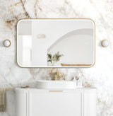 LED Newport 1200(W)x750(H) Gold Metal Frame Tuffi Mirror- Install Horizontal or Vertical
