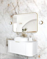 LED Newport 1200(W)x750(H) Gold Metal Frame Tuffi Mirror- Install Horizontal or Vertical
