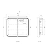 LED Newport 900(W)x750(H) White Shaving Cabinet - Premium Edition - rear mounting detail