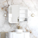 LED Newport 900(W)x750(H) White Shaving Cabinet - Premium Edition