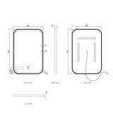 LED Newport 900(H)x600(W) Black Metal Frame Tuffi Mirror- Install Horizontal or Vertical