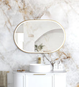 LED Noosa 900(H)x600(W) Gold Metal Frame Tuffi Mirror- Install Horizontal or Vertical