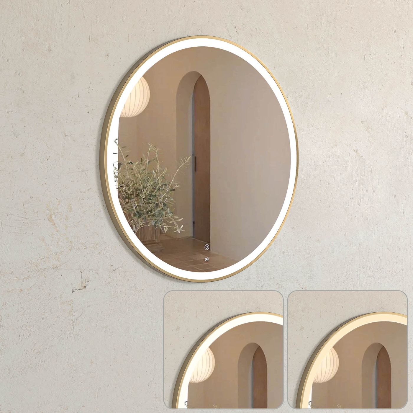 LED Bondi 800mm Gold Metal Frame Tuffi Mirror