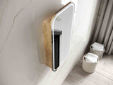 LED Newport 900(H)x450(W) Natural Oak Shaving Cabinet - Premium Edition
